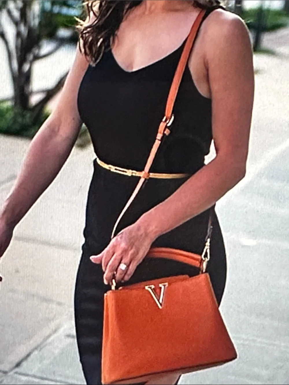V Logo Top-Handle Satchel in Hot Pink